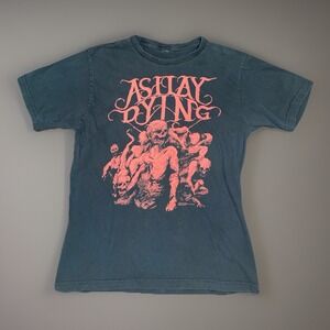 As I Lay Dying Band T-Shirt Black Red Graphic Metalcore Tee Mens Small
